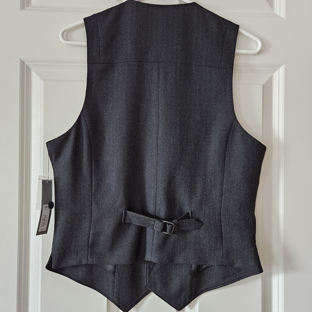 NWT Apt. 9 Men's Herringbone Vest Charcoal Gray Size Small - Picture 2 of 11